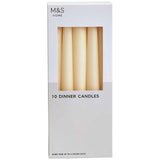 M&S dinner candles white 10 pack, imported from the UK
