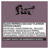 Pipers Black Pepper & Sea Salt crisps 150g, imported from the UK