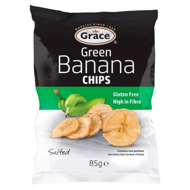Grace Green Banana Chips crisp snack 85g, UK version