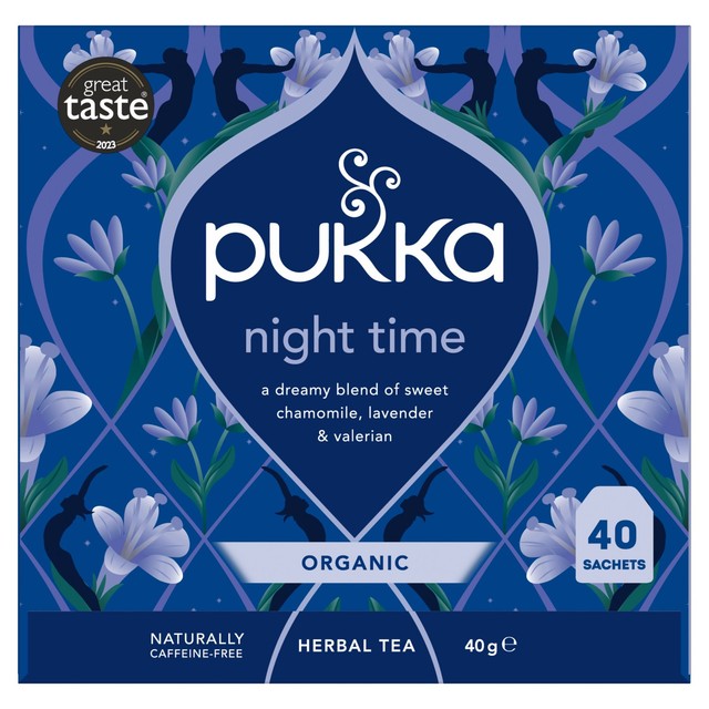 Pukka Night Time chamomile herbal tea 40 bags, imported from the UK