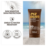 Piz Buin Allergy Sun Sensitive Skin Face Cream SPF50+ 50ml, imported from the UK