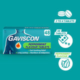 Gaviscon Heartburn & Indigestion Peppermint Tablets 48 Tablets, UK version