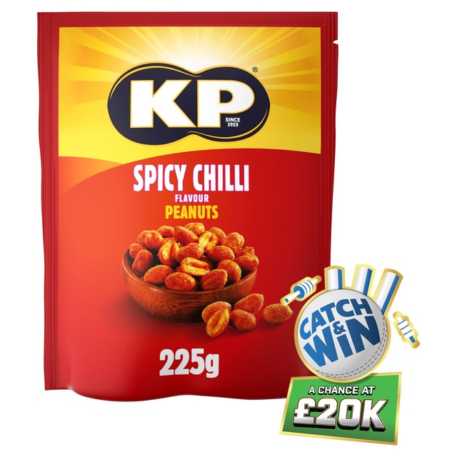 Crunchy KP Spicy Chilli Peanuts snack, British brand