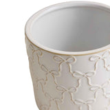 M&S white bow ceramic planter for house plants, UK version