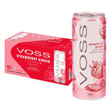 Voss sparkling water strawberry ginger can (British brand)