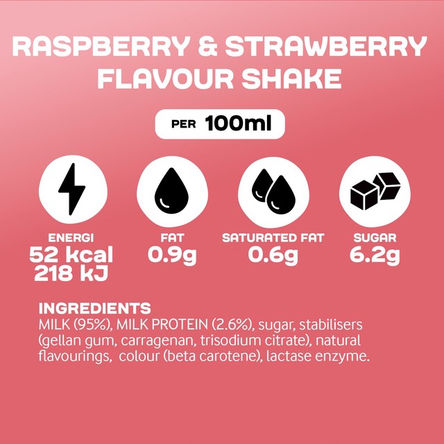 Arla protein milk shake strawberry and raspberry flavour 482ml - British product
