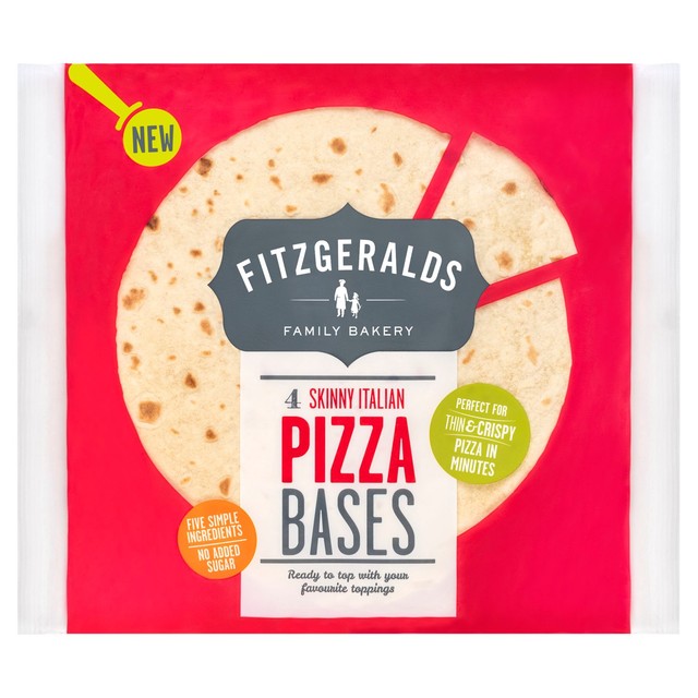 Fitzgeralds skinny Italian pizza bases 4 x 90g - British product