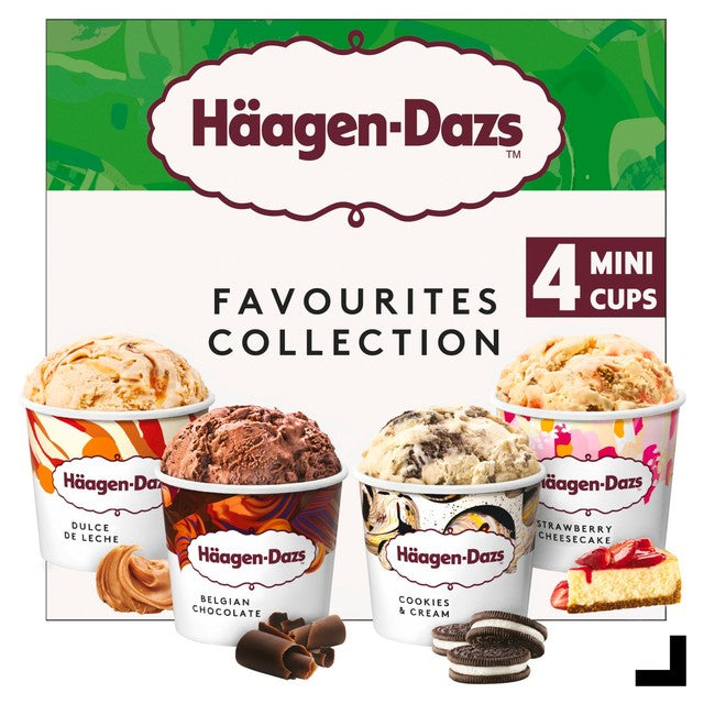 Haagen Dazs favourites collection mini cups ice cream 4 x 95ml, UK version