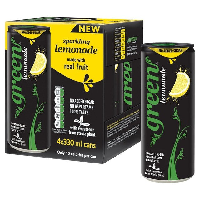 GREEN COLA Green Lemonade 4 x 330ml cans, UK version