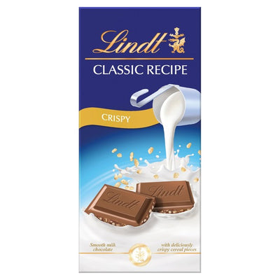 M&S Lindt Classic Recipe Crispy Milk Chocolate Bar 100g- Buy online at McGrocer