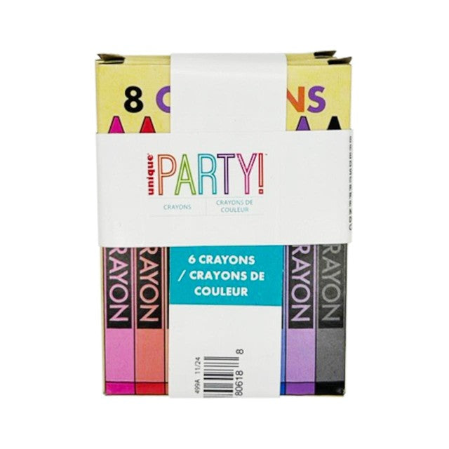 Unique Party wax crayon boxes 6 packs (British brand)