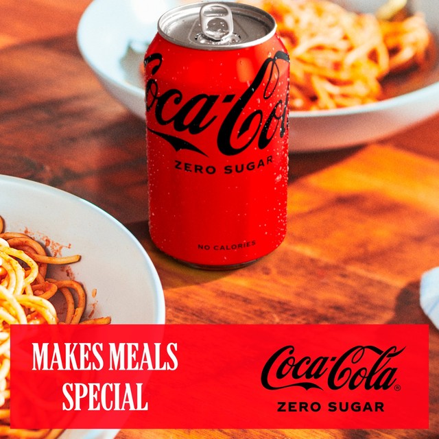 Coca-Cola Zero Sugar sugar-free cola 4 x 330ml cans - British product