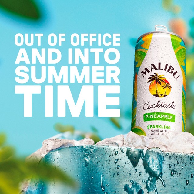 Malibu Pineapple & Coconut cocktail cans, imported from the UK