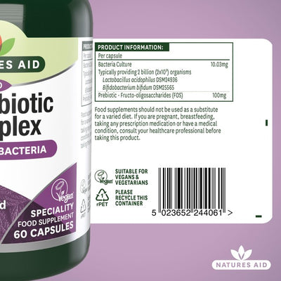 Natures Aid Microbiotic Complex Probiotiske Kapsler Pakke med 60