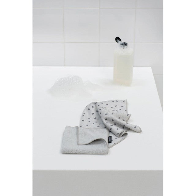 Brabantia light grey microfibre dish cloths 2-pack - British product
