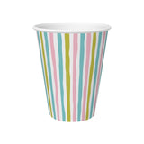 Duni Multi Stripes paper cups 10 per pack, imported from the UK
