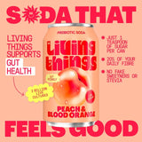 Living Things Peach & Blood Orange Biotic Soda 4x330ml, UK version