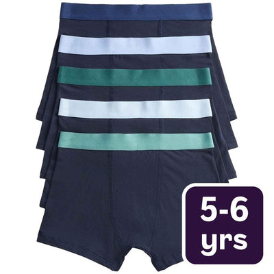 M&S Jungen Core Blaue/Grüne Slips 5-6 Jahre Schwarz Mix 5er-Pack