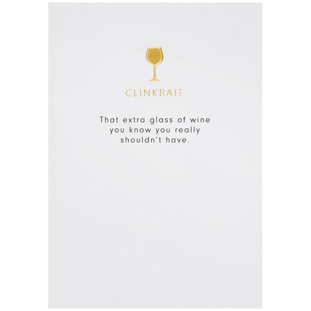 M&S Clinkbait Extra Glass birthday card 15x10.5cm, imported from the UK