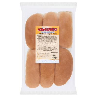 Sainsburys Adkins Bakery Medium Finger Rolls x6- Buy online at McGrocer