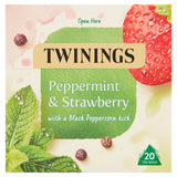 Twinings Peppermint & Strawberry Fruit Herbal Tea 20 Tea Bags (British brand)