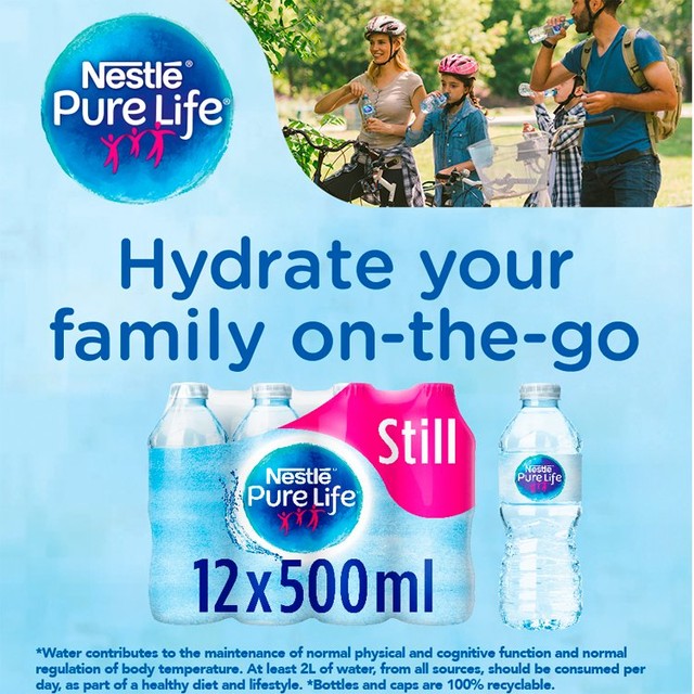 Nestle Pure Life still spring water 12x500ml, UK version