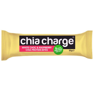 The Chia Charge White Choc & Raspberry Protein Bite Snack 50g