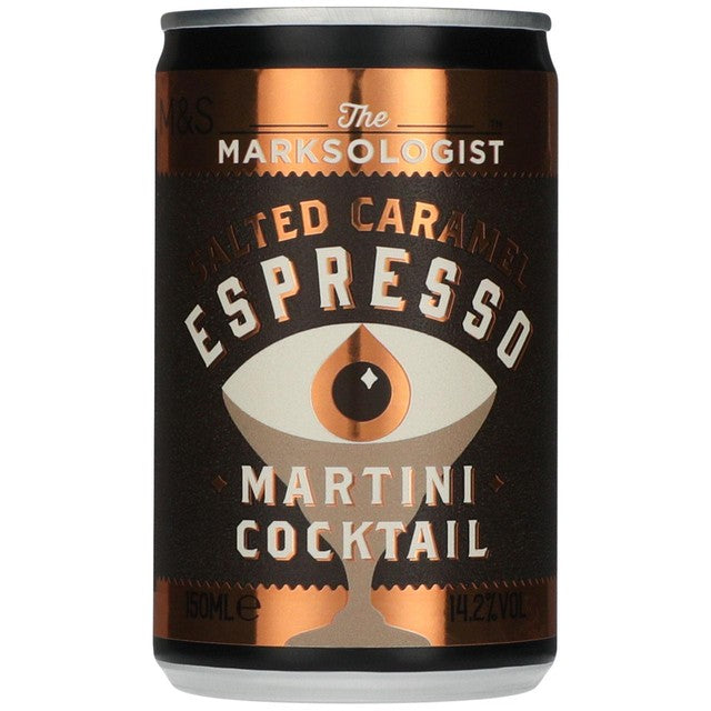 M&S salted caramel espresso martini vodka cocktail 150ml, imported from the UK