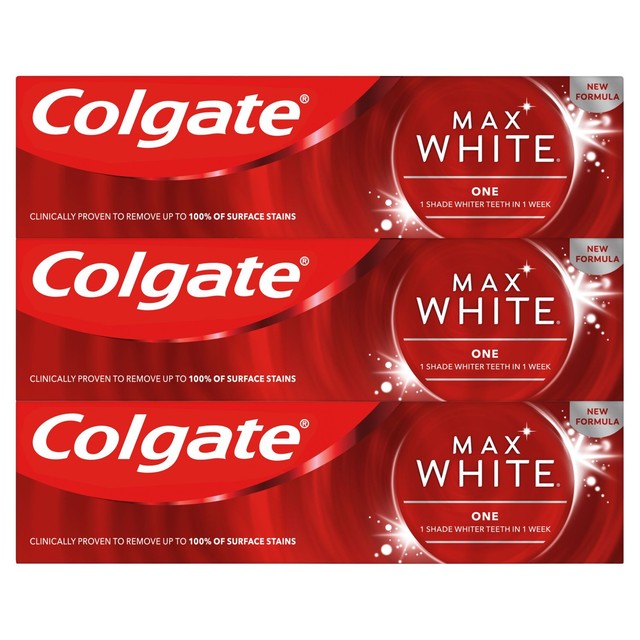Colgate Max White One whitening toothpaste 3 x 75ml - British product