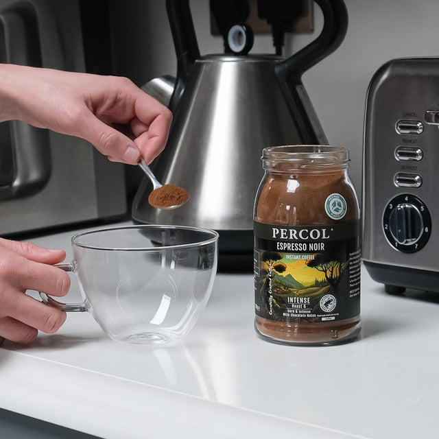 Percol Espresso Noir instant coffee 100g, imported from the UK