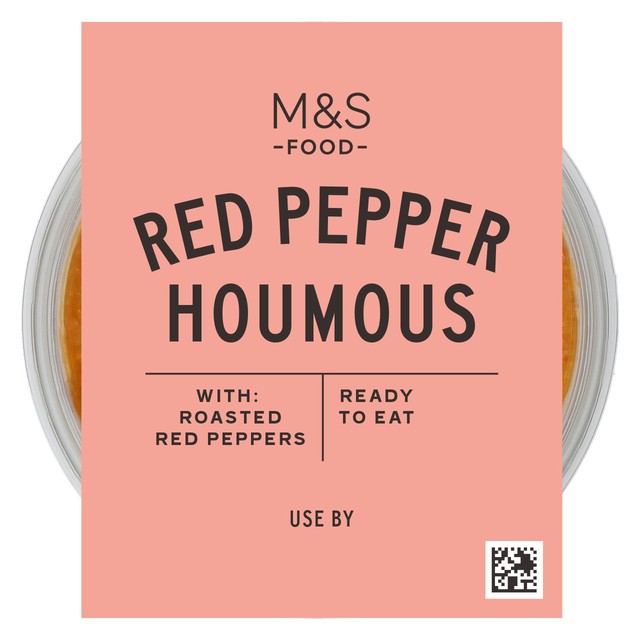 M&S Roasted Red Pepper Houmous 200g, imported from the UK