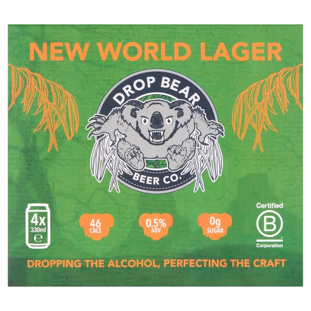 Drop Bear Beer New World Lager 4 pack - British product