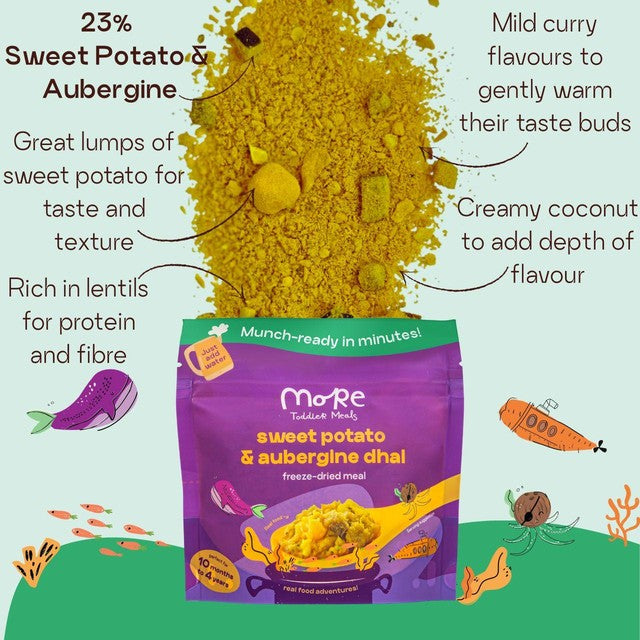 More Toddler Meals sweet potato and aubergine dhal 150g, imported from the UK
