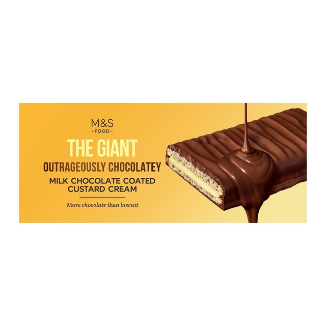 M&S giant custard cream milk chocolate coated, imported from the UK