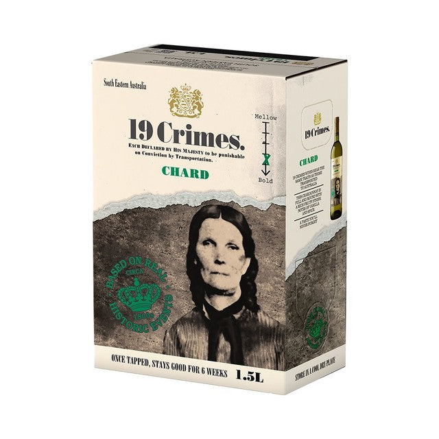 19 Crimes Chardonnay boxed wine 1.5L - British product