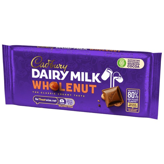 Cadbury Dairy Milk whole nut chocolate bar 120g - British product