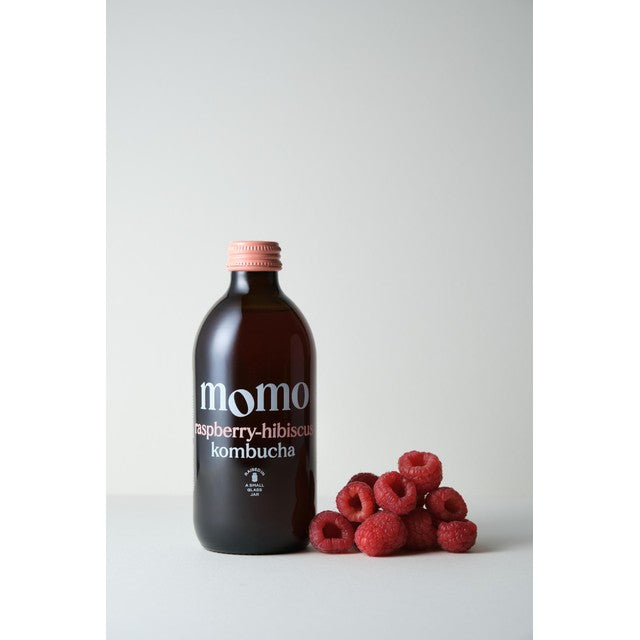 MOMO Kombucha Organic Raspberry Hibiscus kombucha 330ml, imported from the UK