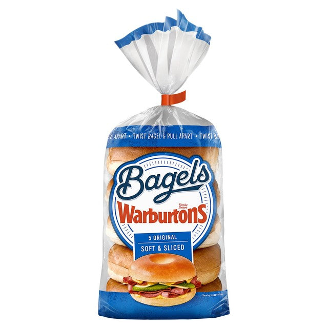 Warburtons plain bagels 5 pack (British brand)
