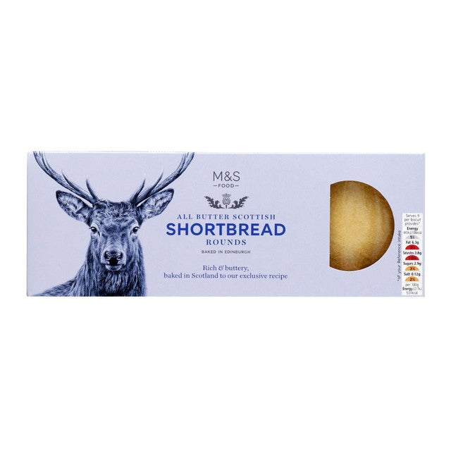 M&S Scottish All Butter Shortbread Rounds 180g, imported from the UK