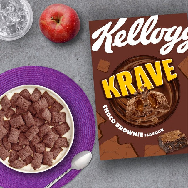 Kellogg's Krave Chocolate Brownie breakfast cereal 375g, UK version