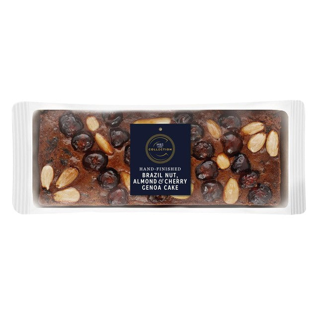 M&S Brazil Nut & Cherry Genoa Cake 775g, imported from the UK