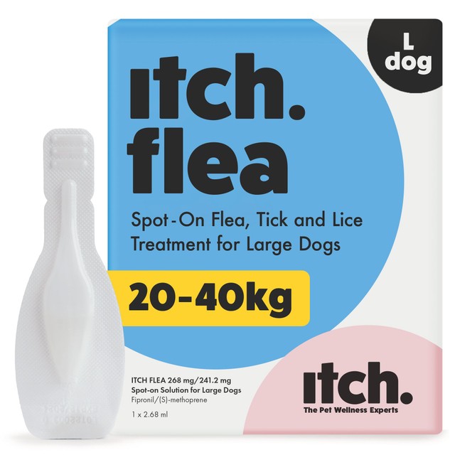 Itch flea spot-on treatment for large dogs 20-40kg, UK version