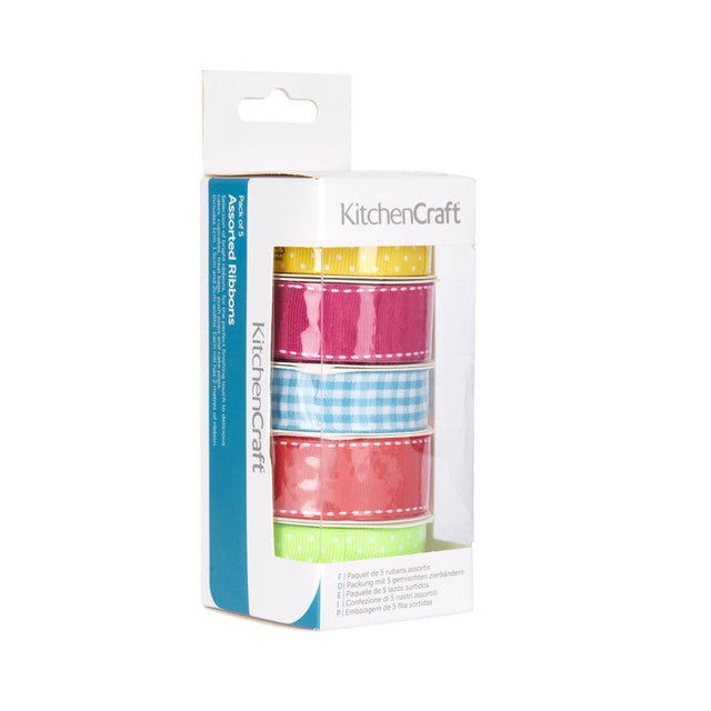 KitchenCraft cake decorating ribbon set in bright colours, UK version