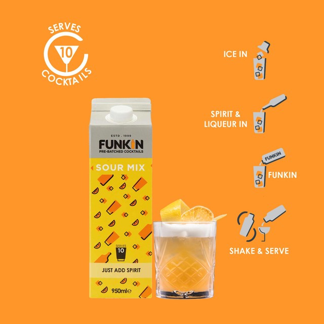 Funkin Sour Mix cocktail mixer 950ml - British product