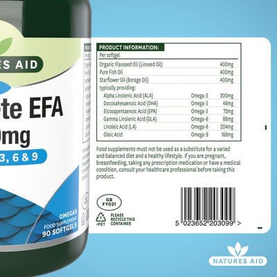 Natures Aid Complete EFA Omega 3 6 9 Weichkapseln 90 Kapseln