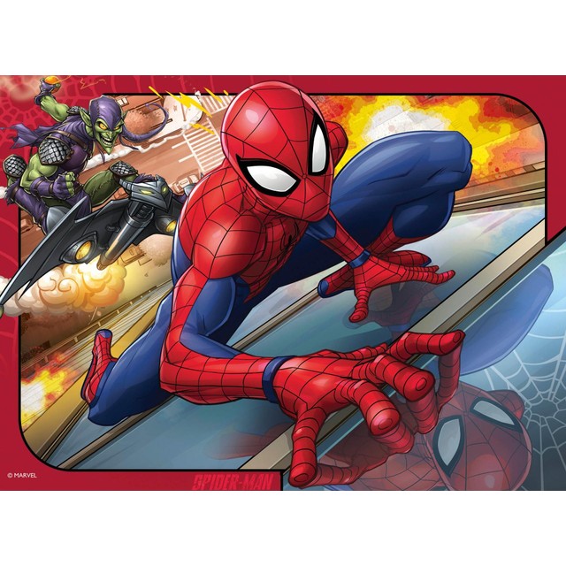 Ravensburger Spider-Man 4-in-box jigsaw puzzle set with 12, 16, 20, and 24 pieces, imported from the UK