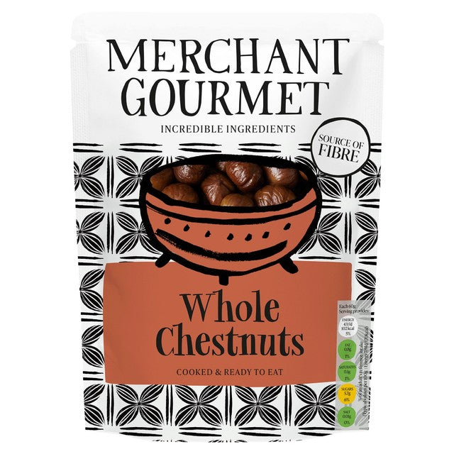 Merchant Gourmet whole chestnuts 180g, imported from the UK