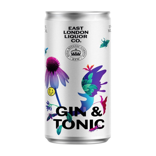 East London Liquor Kew Gin & Tonic ready-to-drink can, imported from the UK