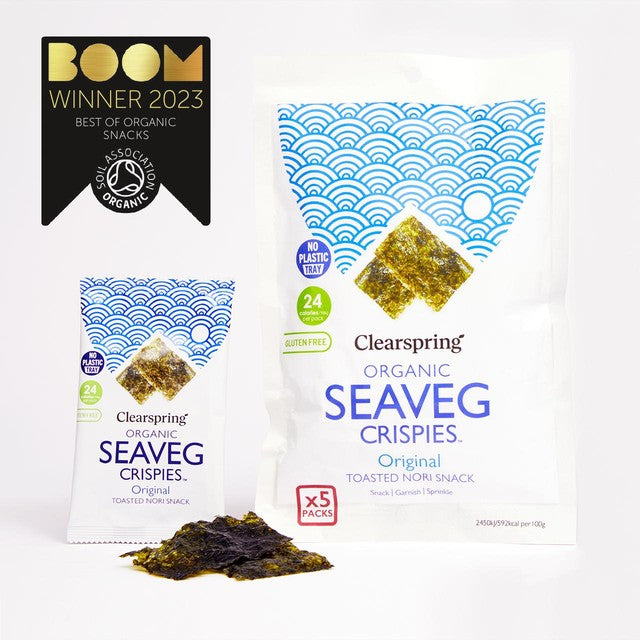 Clearspring Organic Seaveg Crispies Original 5 x 4g multipack - British product