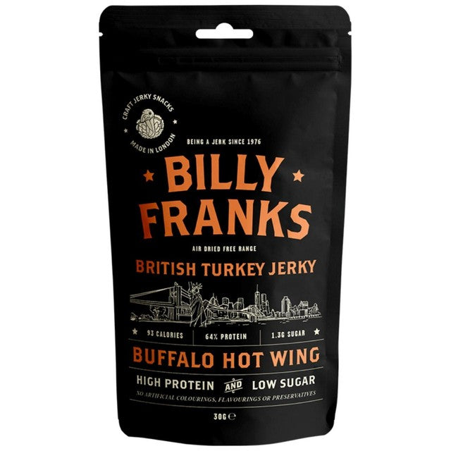 Billy Franks Buffalo Hot Wing Turkey Jerky 30g - British product